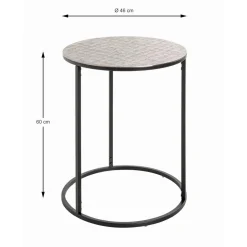 3S. x Home Table d'appointe en tube d'acier laqué noir, plateau en structure aluminium New