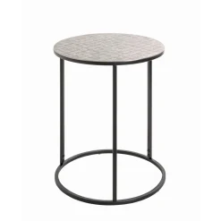3S. x Home Table d'appointe en tube d'acier laqué noir, plateau en structure aluminium New