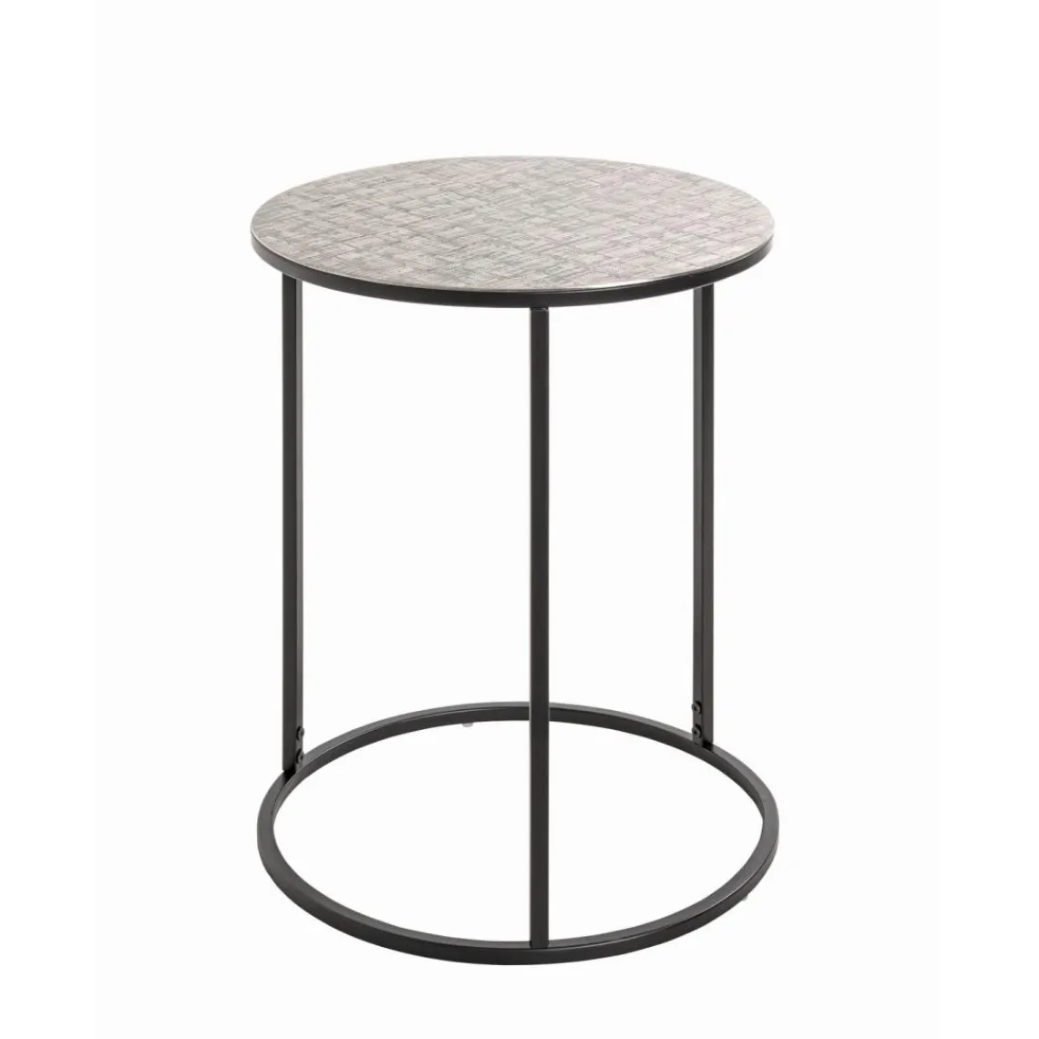 3S. x Home Table d'appointe en tube d'acier laqué noir, plateau en structure aluminium New