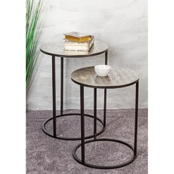 3S. x Home Table d'appointe en tube d'acier laqué noir, plateau en structure aluminium New