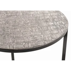 3S. x Home Table d'appointe en tube d'acier laqué noir, plateau en structure aluminium New