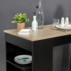 3S. x Home Table De Bar Mange Debout Avec Étagères Cheers Discount