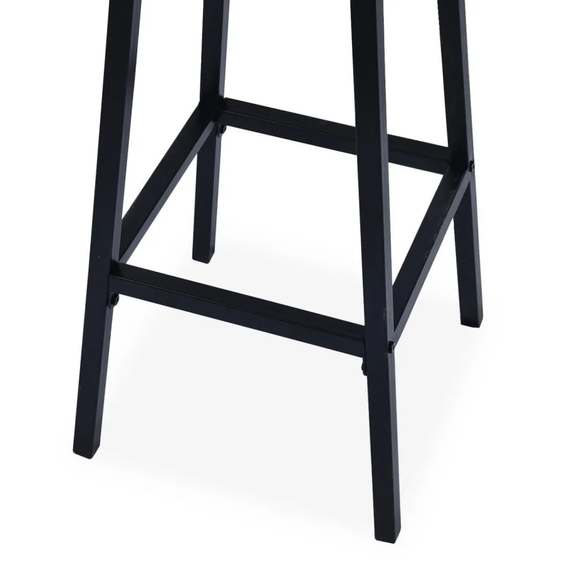 3S. x Home Table de bar style industriel avec ses 2 tabourets Jostin Bois et Métal Noir
