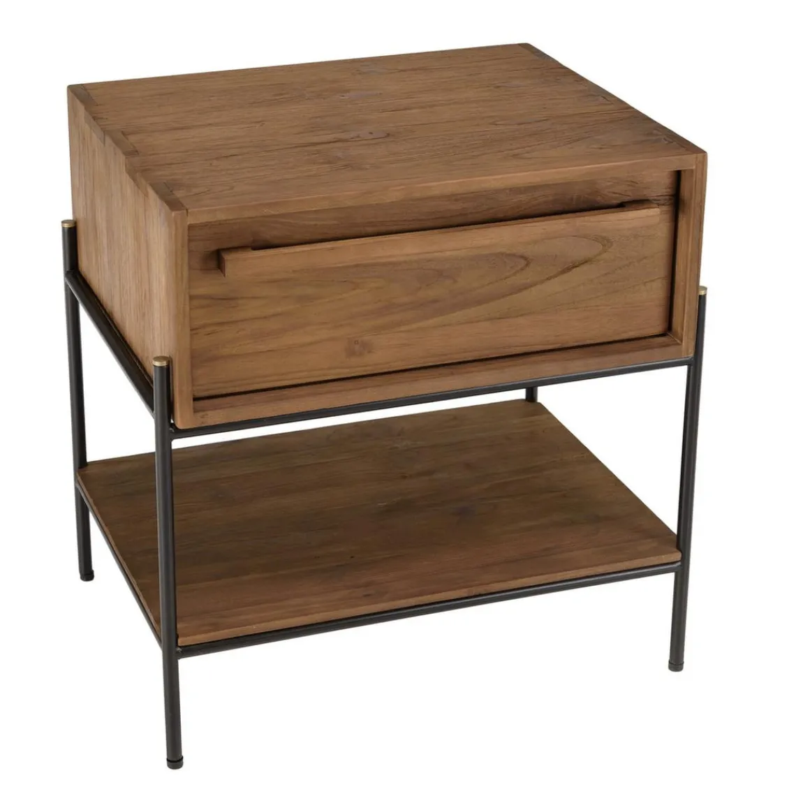 Macabane Table de chevet 1 niche bois de teck recyclé Clearance