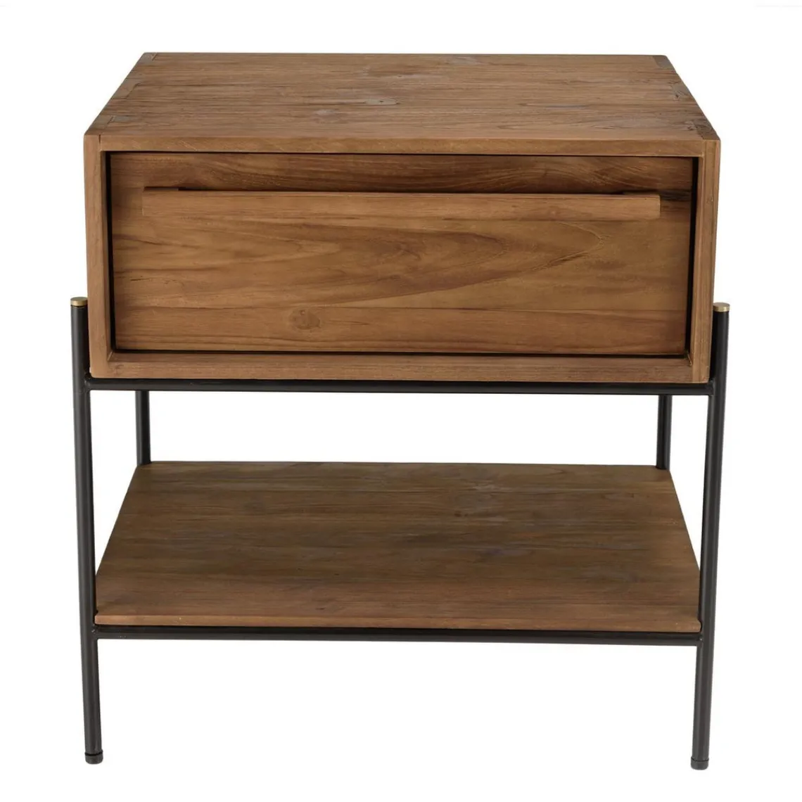 Macabane Table de chevet 1 niche bois de teck recyclé Clearance