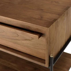 Macabane Table de chevet 1 niche bois de teck recyclé Clearance