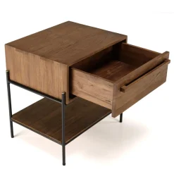 Macabane Table de chevet 1 niche bois de teck recyclé Clearance