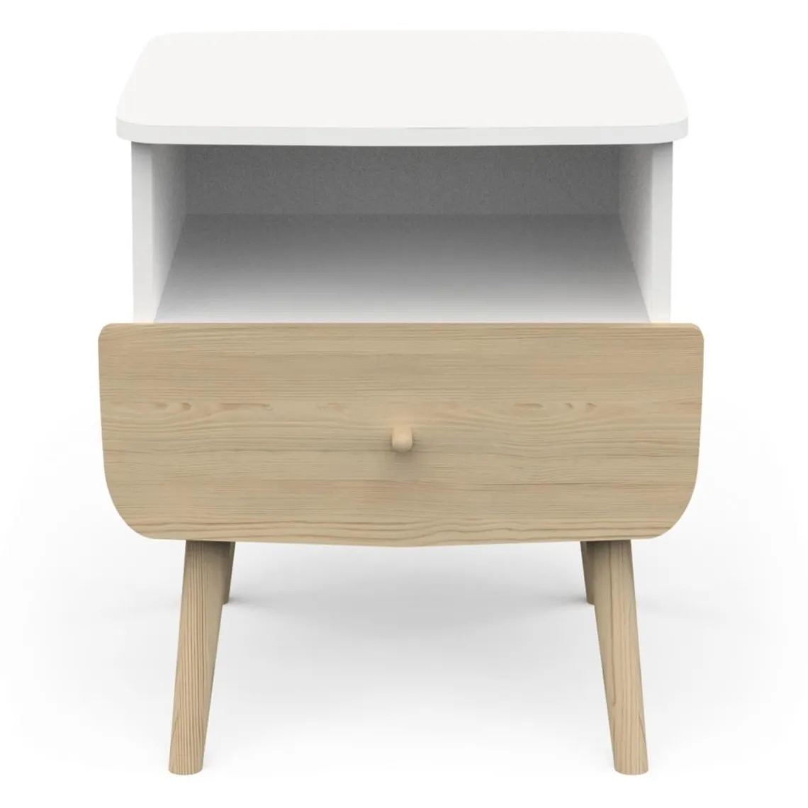 3 SUISSES Table de chevet 1 niche et 1 tiroir blanche FIRMIANA Discount