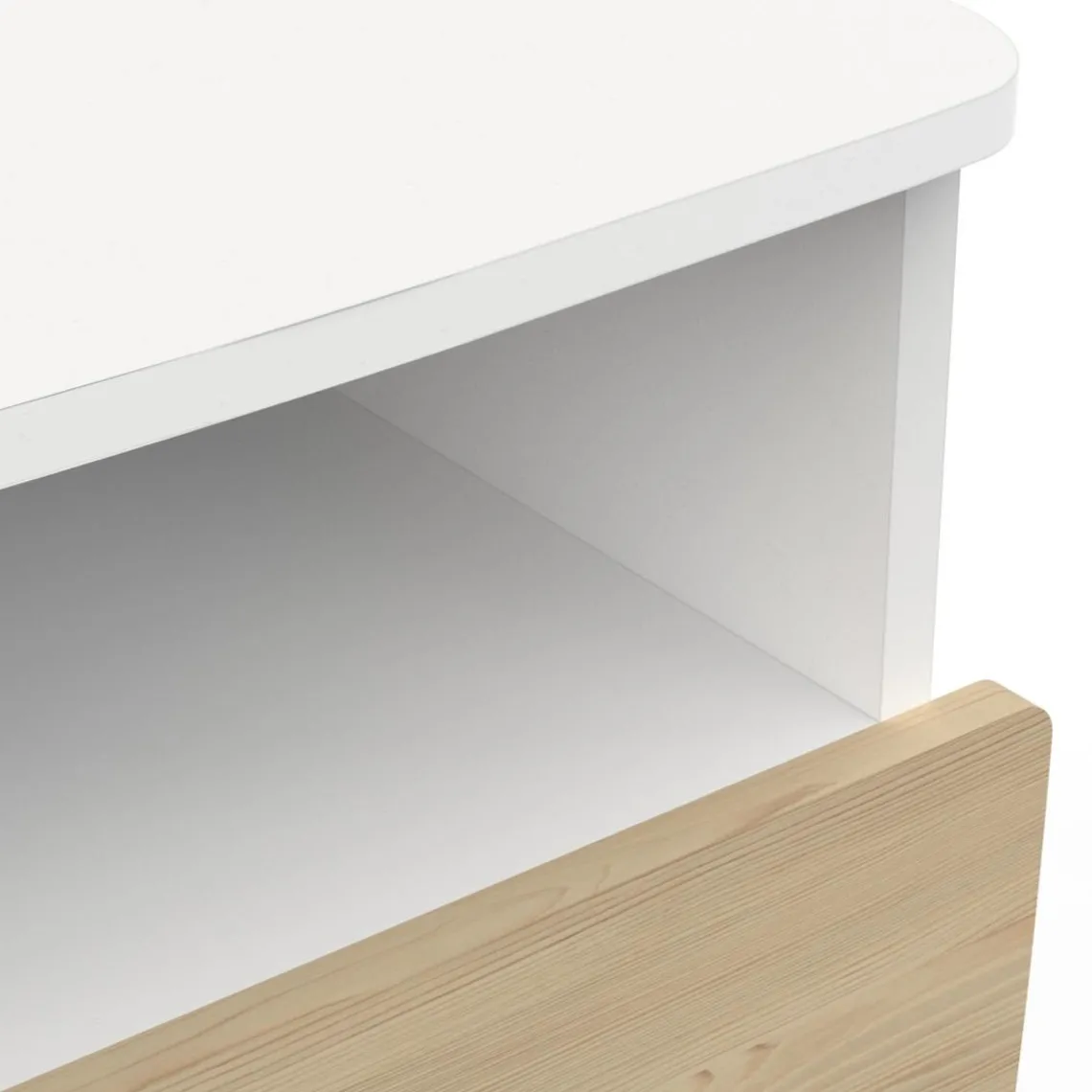 3 SUISSES Table de chevet 1 niche et 1 tiroir blanche FIRMIANA Discount