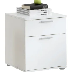 3S. x Home Table de chevet 1 tiroir 3 compartiments Chêne et Blanc OQUET Discount