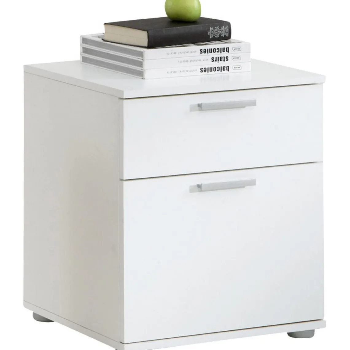 3S. x Home Table de chevet 1 tiroir 3 compartiments Chêne et Blanc OQUET Discount