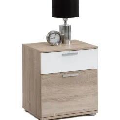 3S. x Home Table de chevet 1 tiroir 1 compartiment Blanc OQUET Hot