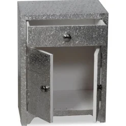 3S. x Home Table de chevet 1 tiroir Argent HERMAN Hot