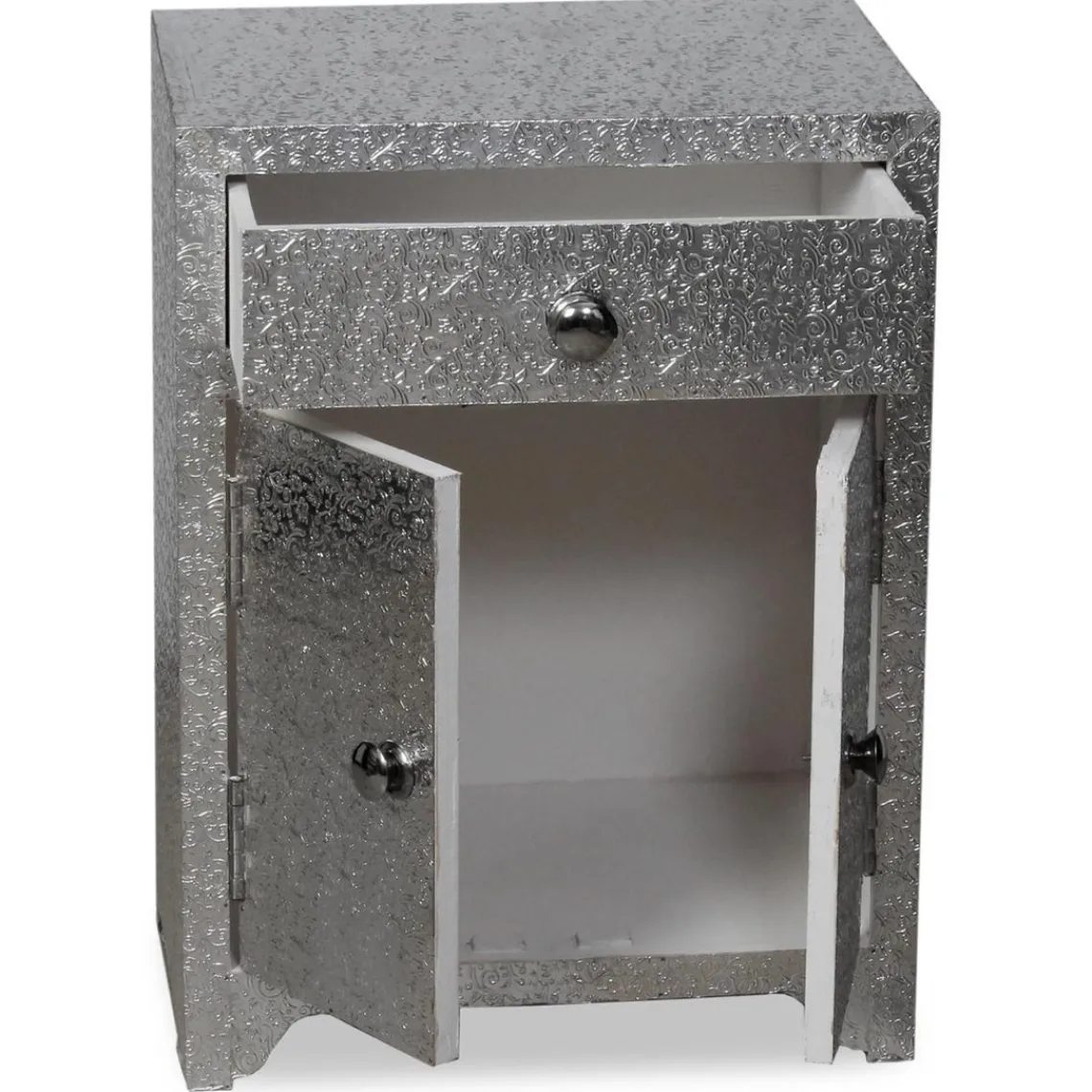 3S. x Home Table de chevet 1 tiroir Argent HERMAN Hot