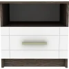 3S. x Home Table de chevet 1 tiroir Chêne foncé et Blanc Online