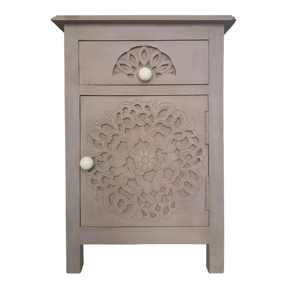 3S. x Home Table de chevet 1 tiroir et 1 porte battante Tasha Marron Sale