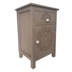 3S. x Home Table de chevet 1 tiroir et 1 porte battante Tasha Marron Sale