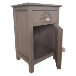 3S. x Home Table de chevet 1 tiroir et 1 porte battante Tasha Marron Sale