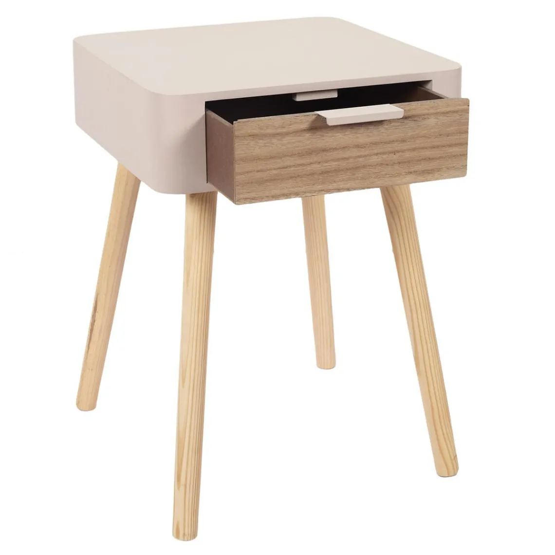 3S. x Home Table de Chevet 1 Tiroir En Bois Rose Best