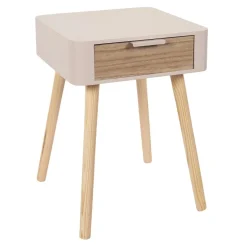 3S. x Home Table de Chevet 1 Tiroir En Bois Rose Best