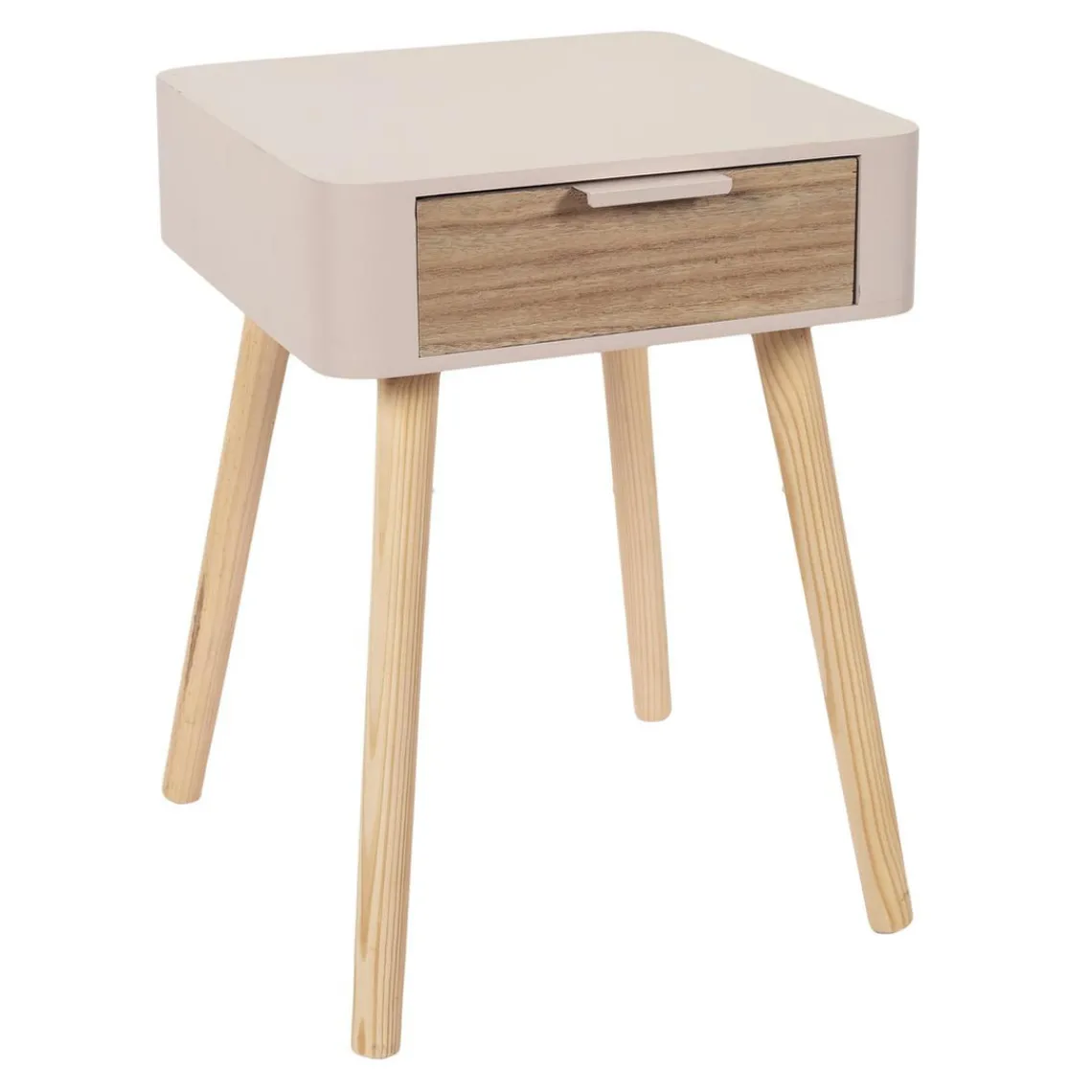 3S. x Home Table de Chevet 1 Tiroir En Bois Rose Best