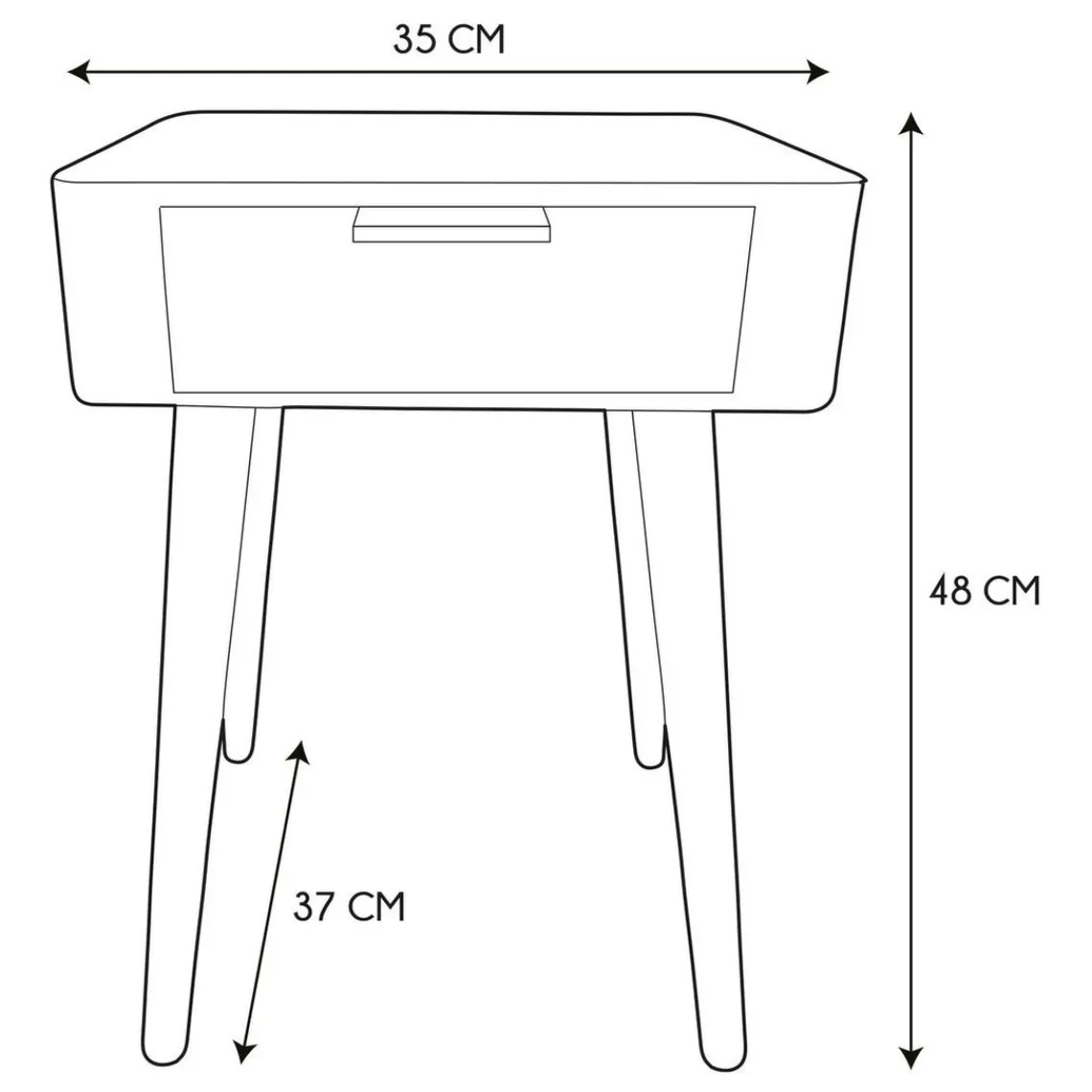 3S. x Home Table de Chevet 1 Tiroir En Bois Rose Best