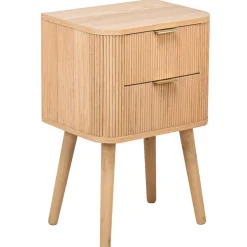 3S. x Home Table de Chevet 2 Tiroirs Naturel en Bois Best