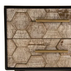 Macabane Table de chevet 2 tiroirs scandinave en Sapin et métal - DEBBIE Online