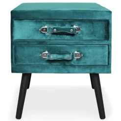 3S. x Home Table de chevet 2 tiroirs Bardo Velours Vert Sale