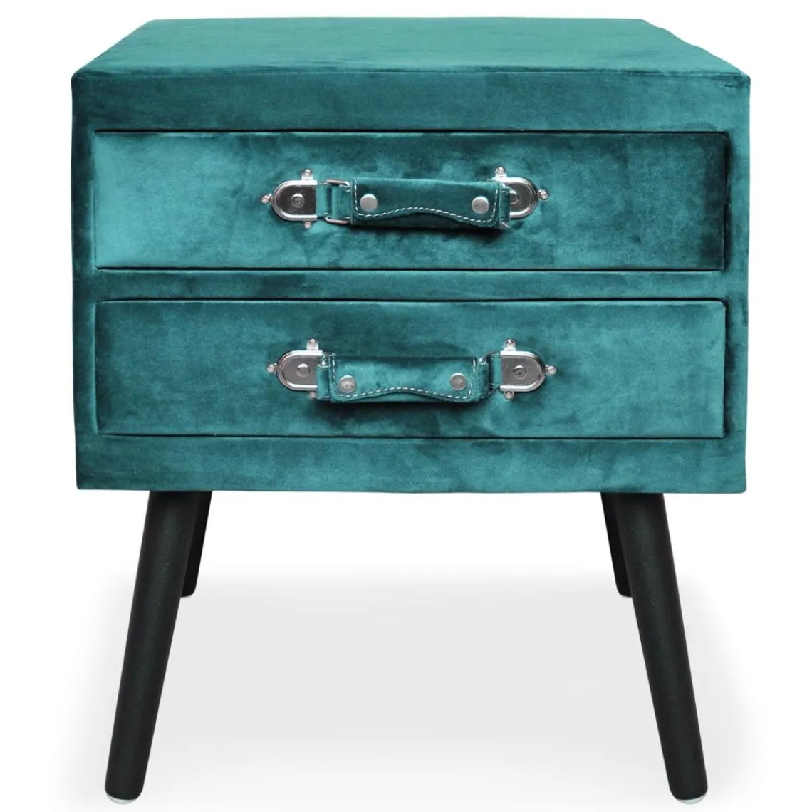 3S. x Home Table de chevet 2 tiroirs Bardo Velours Vert Sale