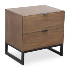 3S. x Home Table De Chevet 2 tiroirs Panara Chêne Clair New