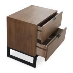 3S. x Home Table De Chevet 2 tiroirs Panara Chêne Clair New