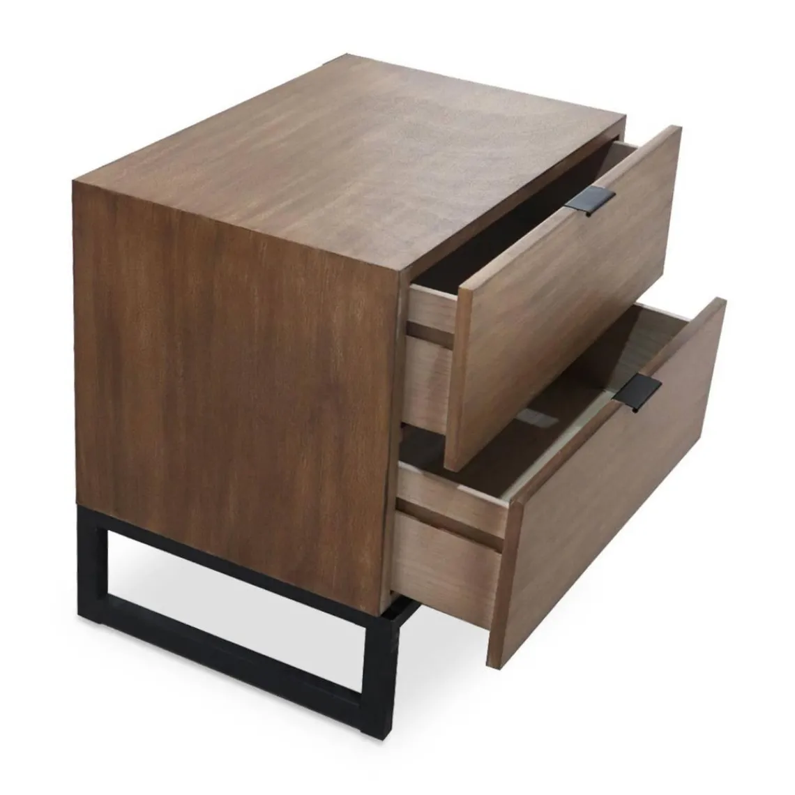 3S. x Home Table De Chevet 2 tiroirs Panara Chêne Clair New