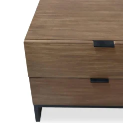 3S. x Home Table De Chevet 2 tiroirs Panara Chêne Clair New