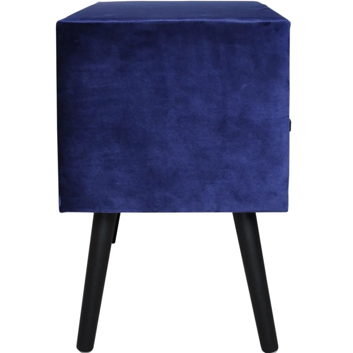3S. x Home Table de chevet 2 tiroirs Bardo Velours Bleu Sale