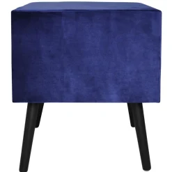 3S. x Home Table de chevet 2 tiroirs Bardo Velours Bleu Sale