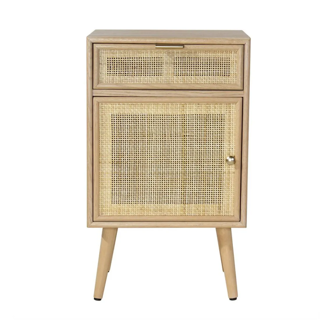 Calicosy Table de chevet avec cannage en rotin naturel Best