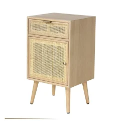 Calicosy Table de chevet avec cannage en rotin naturel Best