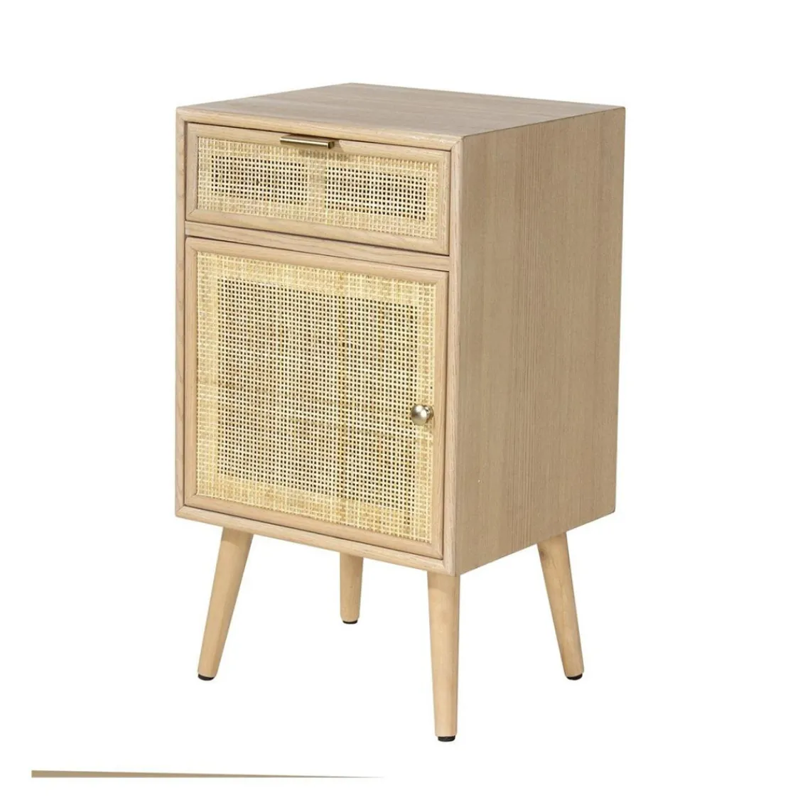 Calicosy Table de chevet avec cannage en rotin naturel Best