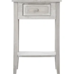 3S. x Home Table de chevet bois naturel Blanc Hot