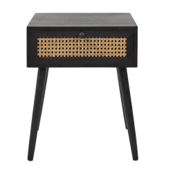 3S. x Home Table de Chevet CANNAGE 1 Tiroir Noir Online
