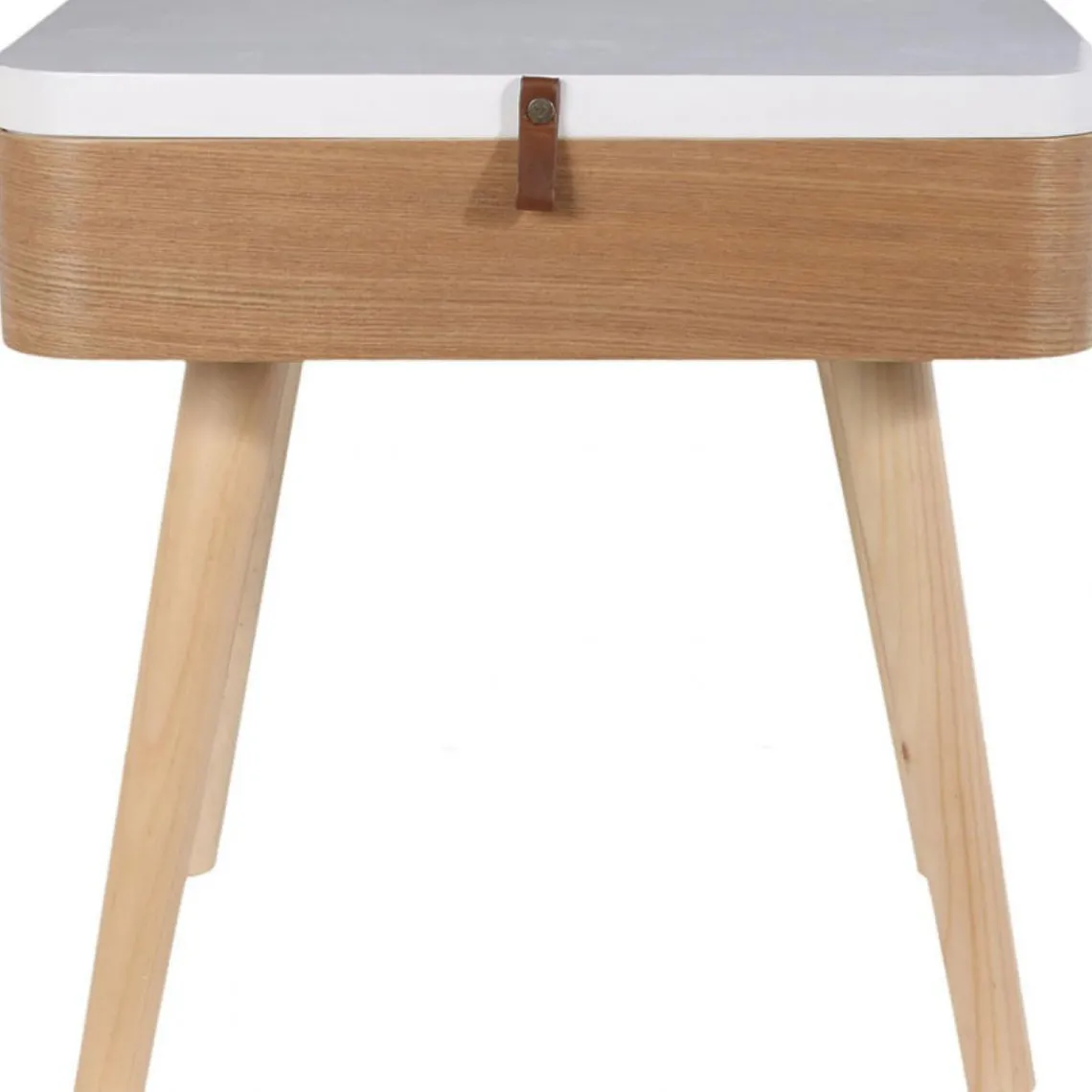 3S. x Home Table de Chevet Coffre Beige et Blanche SVOLDER