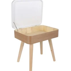 3S. x Home Table de Chevet Coffre Beige et Blanche SVOLDER