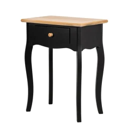 Nordlys Table de chevet en bois Noir Outlet