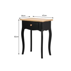 Nordlys Table de chevet en bois Noir Outlet