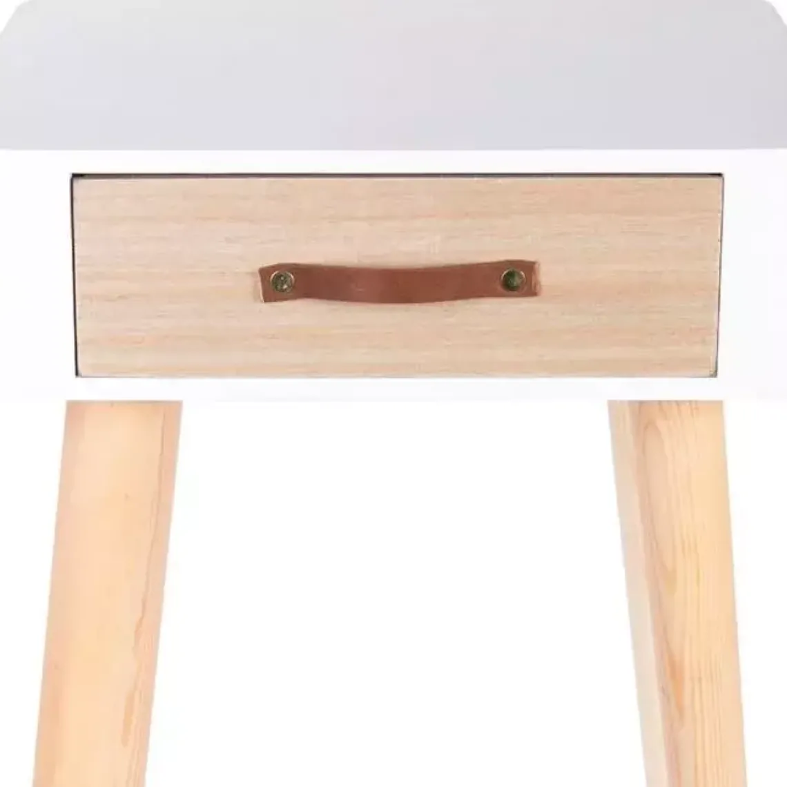 3S. x Home Table De Chevet Grise En Bois RITA Blanc Sale