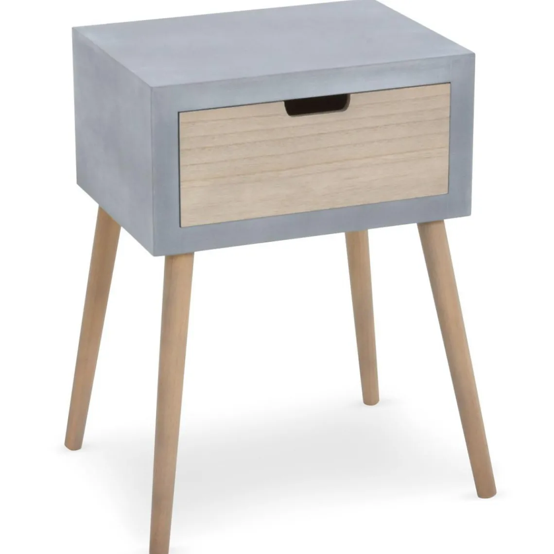 3S. x Home Table De Chevet Grise et Bois 1 Tiroir VERAH Discount