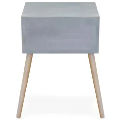 3S. x Home Table De Chevet Grise et Bois 1 Tiroir VERAH Discount