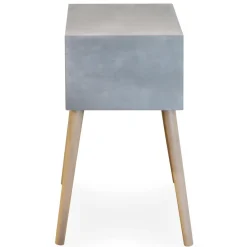 3S. x Home Table De Chevet Grise et Bois 1 Tiroir VERAH Discount