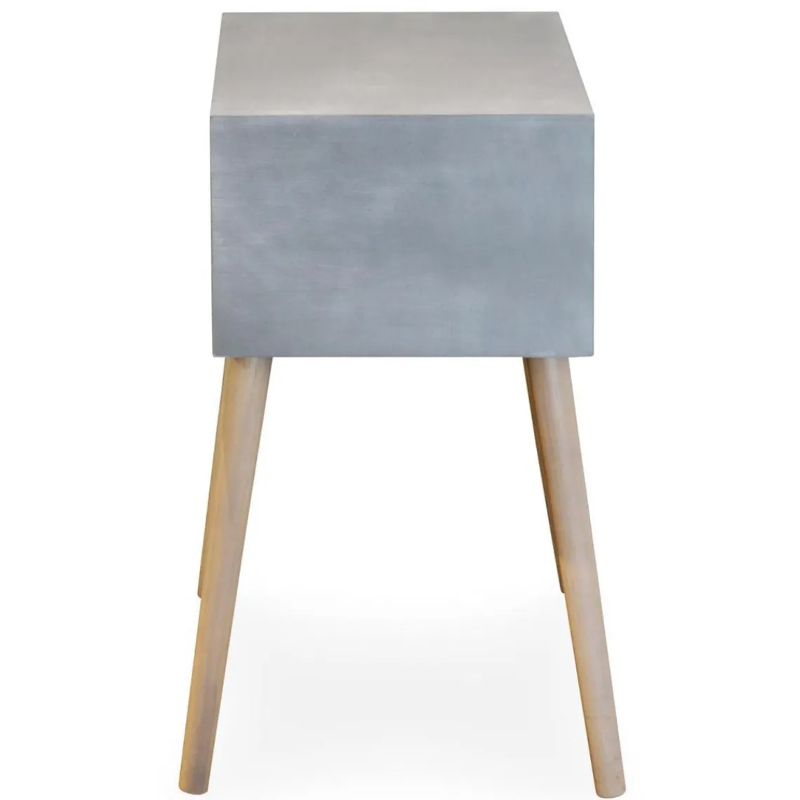 3S. x Home Table De Chevet Grise et Bois 1 Tiroir VERAH Discount